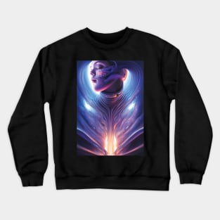 Cosmic Woman | Fantasy Concept Art | Futuristic Character Artwork | Cybernetic Girl Crewneck Sweatshirt